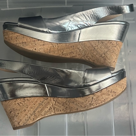 Prada Silver slingback Wedge Euro 39 U.S. 8.5 - Picture 2 of 5